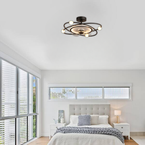 WHL&E BQ-FL656 White And Yellow Ceiling Fan Light