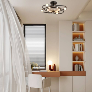 WHL&E BQ-FL656 White And Yellow Ceiling Fan Light