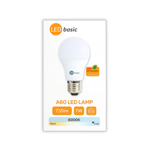LED Basic A60 7W E27 6000K 735lm Opal LED Bulb