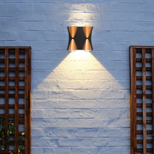 Brightstar L555 Outdoor Black And Gold Wall Light