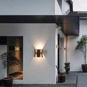 Brightstar L555 Outdoor Black And Gold Wall Light