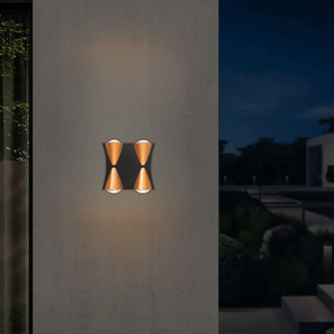Brightstar L555 Outdoor Black And Gold Wall Light