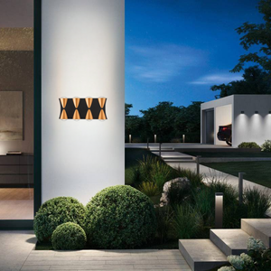 Brightstar L556 Outdoor Black And Gold Wall Light