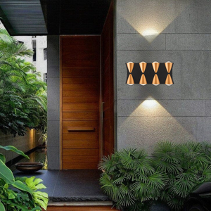 Brightstar L556 Outdoor Black And Gold Wall Light