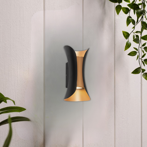 Brightstar L562 Outdoor Black And Gold Wall Light
