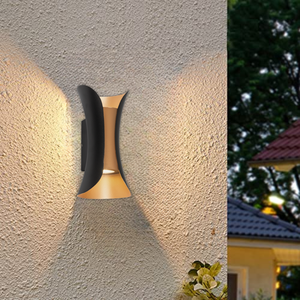 Brightstar L562 Outdoor Black And Gold Wall Light