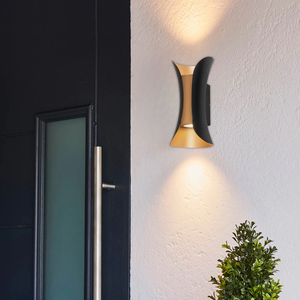 Brightstar L562 Outdoor Black And Gold Wall Light