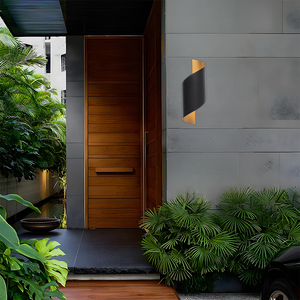 Brightstar L565 Outdoor Black And Gold Wall Light