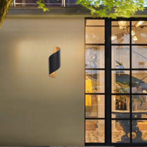 Brightstar L565 Outdoor Black And Gold Wall Light