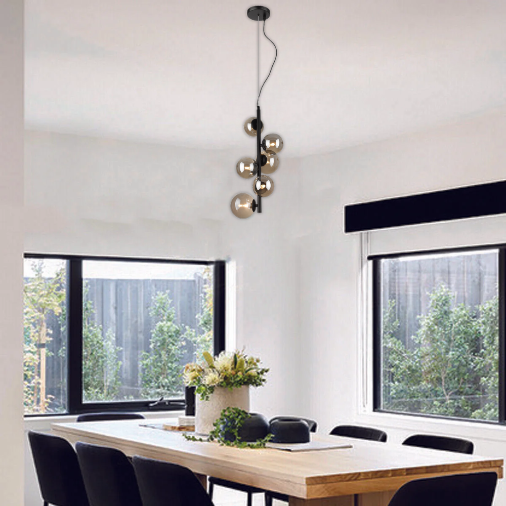 Whitehouse Lighting And Electrical Brightstar PEN470/6 Matt Black Pendant Light  Brightstar