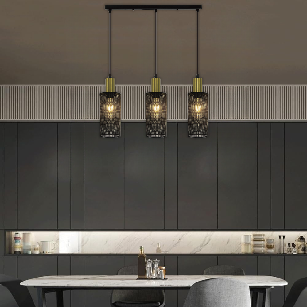 Whitehouse Lighting And Electrical Brightstar PEN874/3 Black And Gold Pendant Light  Brightstar