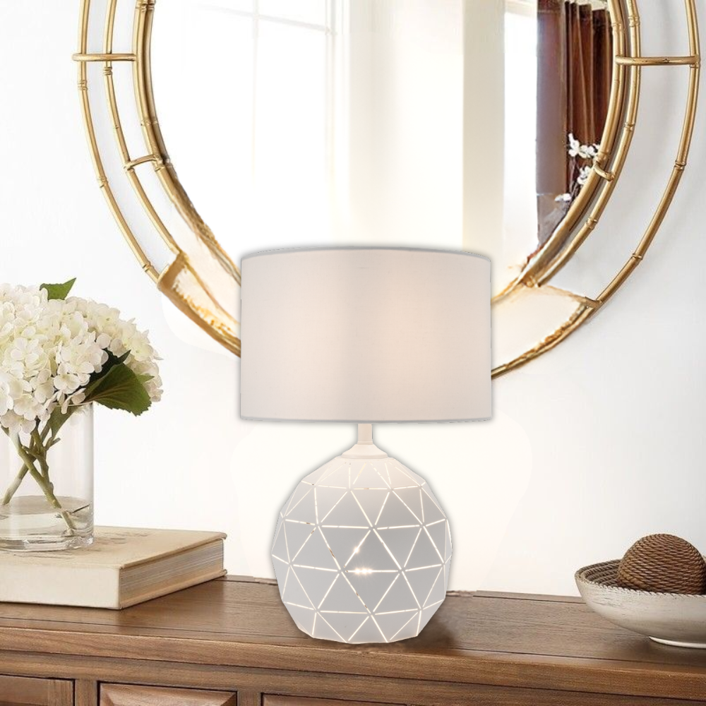 Whitehouse Lighting And Electrical Brightstar TL100 White Table Lamp  Brightstar