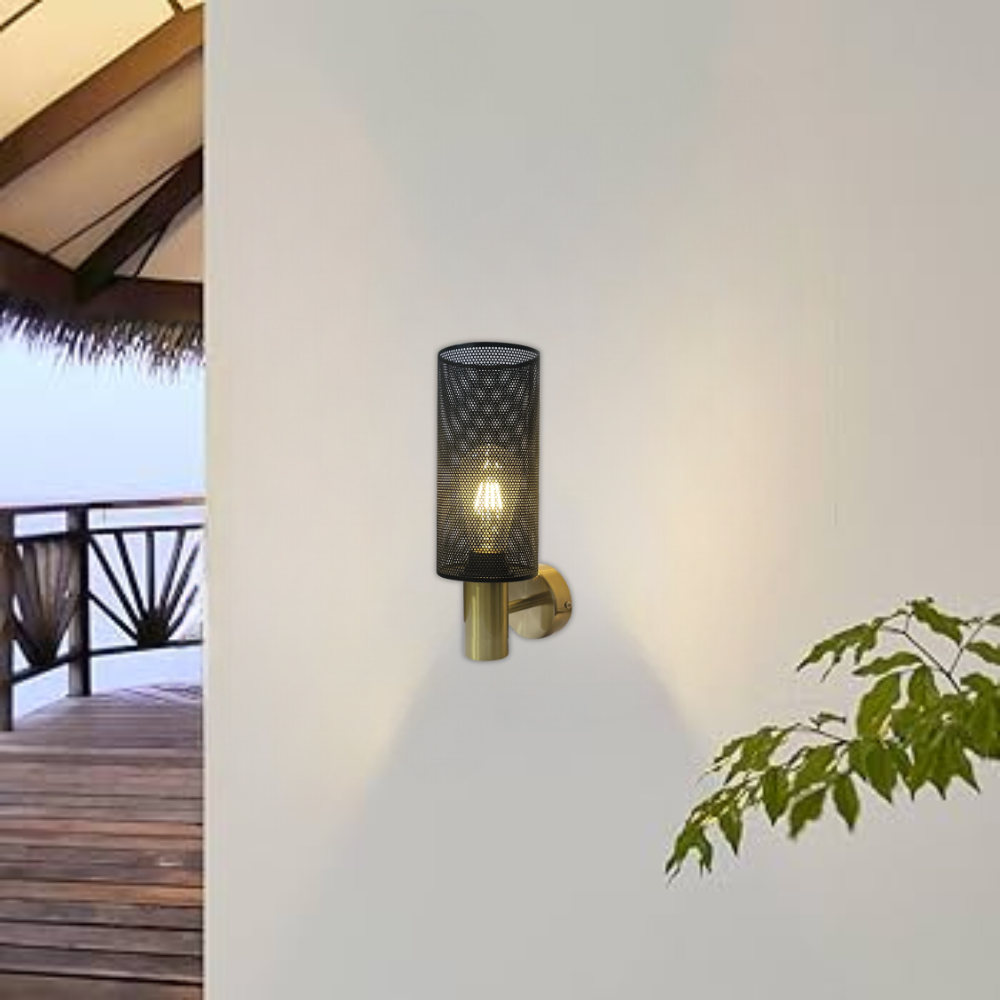 Whitehouse Lighting And Electrical Brightstar WB415/1 Black With Gold Wall Light  Brightstar