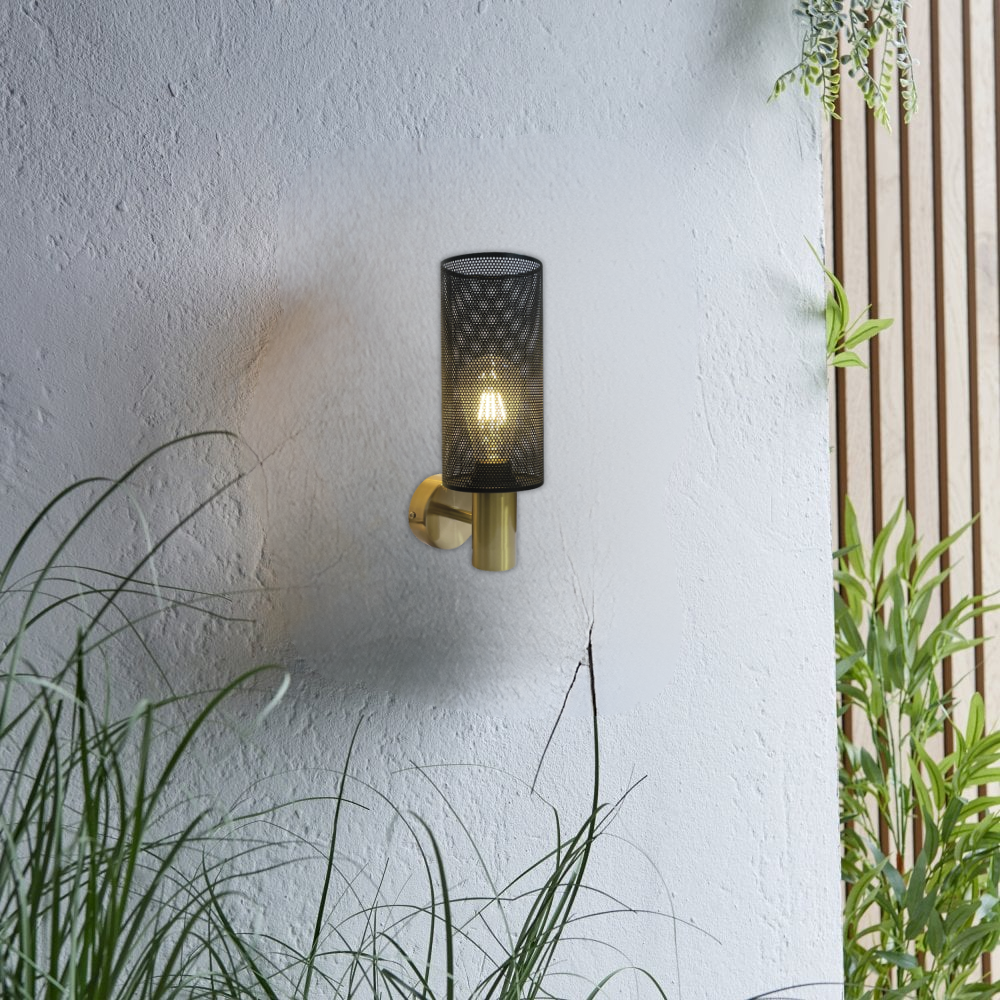 Whitehouse Lighting And Electrical Brightstar WB415/1 Black With Gold Wall Light  Brightstar