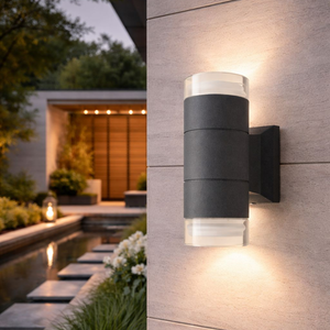 Flash Dual Flute GU10 IP54 Outdoor Wall Light