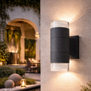 Flash Dual Flute GU10 IP54 Outdoor Wall Light