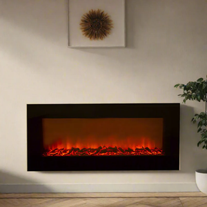 Radiant RHE6C 1800W Indoor Coal Flat Glass Decorative Fireplace Heater