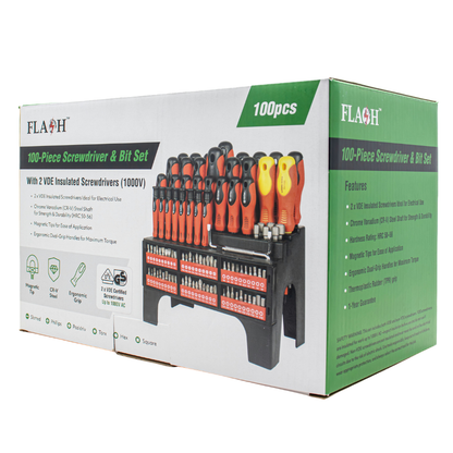 Whitehouse Lighting And Electrical Flash 100 Piece XXL Screwdriver & Bit Set  Flash™