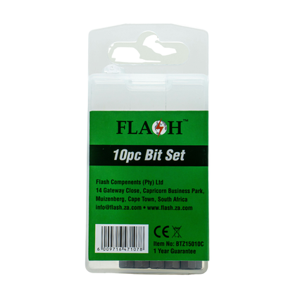 Whitehouse Lighting And Electrical Flash 10 Piece Pozidriv Bit Set 1 x 50MM  Flash™