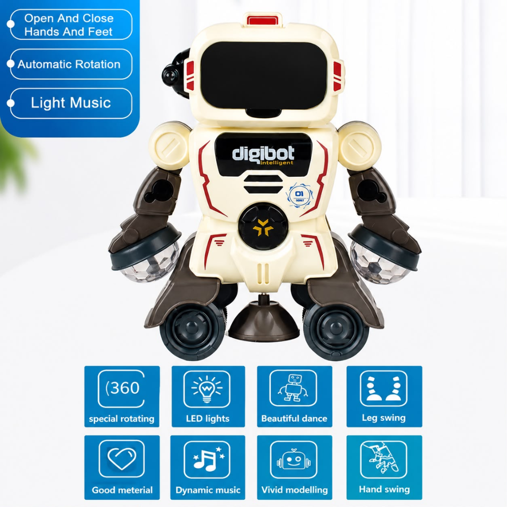 Whitehouse Lighting And Electrical Smart Rotating Robot With Lights And A Speaker  Whitehouse Lighting And Electrical