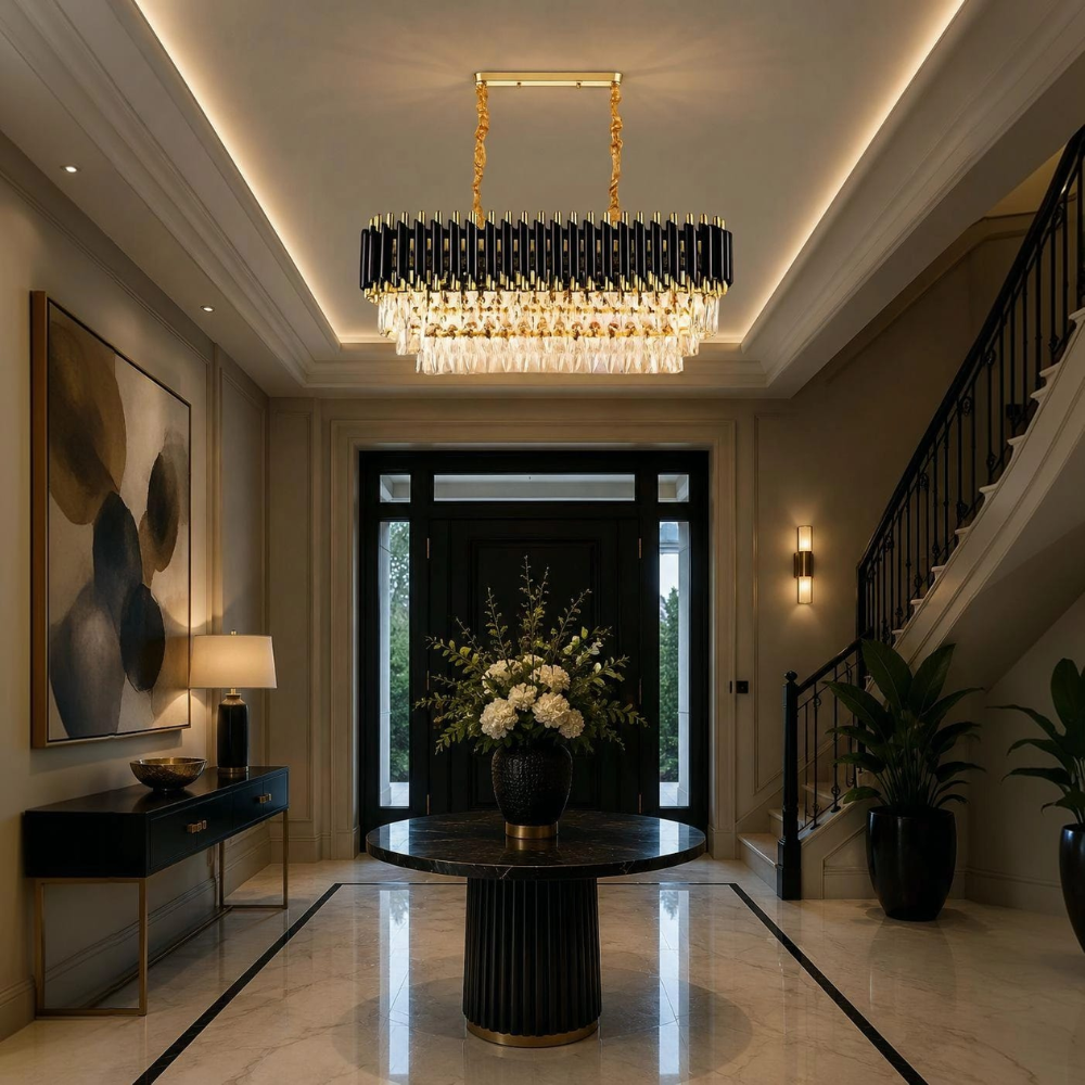 Whitehouse Lighting And Electrical CNGR 07677 10X E14 Gold & Black Chandelier  CNGR