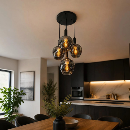 Whitehouse Lighting And Electrical CNGR 07772 4X E27 Glass Pendant  CNGR