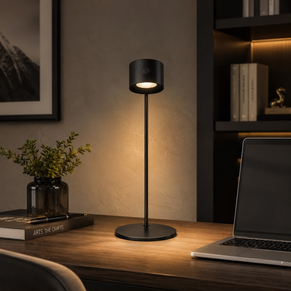 Whitehouse Lighting And Electrical CNGR 09086 Magnetic Rechargeable Black Desk Lamp  CNGR