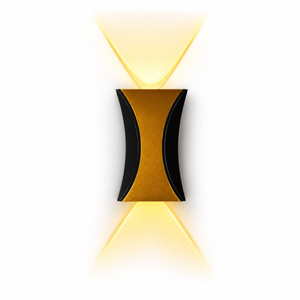 WHL&E 10231 3000K Outdoor Black And Gold Wall Light
