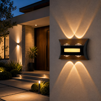 Whitehouse Lighting And Electrical CNGR 10352 3000K Black & Gold Outdoor Wall Lamp  CNGR