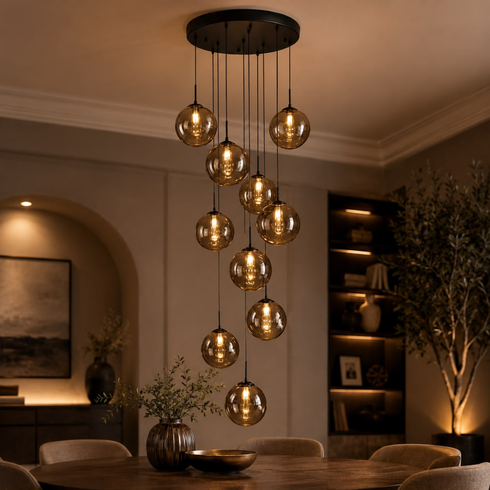 Whitehouse Lighting And Electrical WHL&E 07462 10X Glass Pendant  Whitehouse Lighting And Electrical