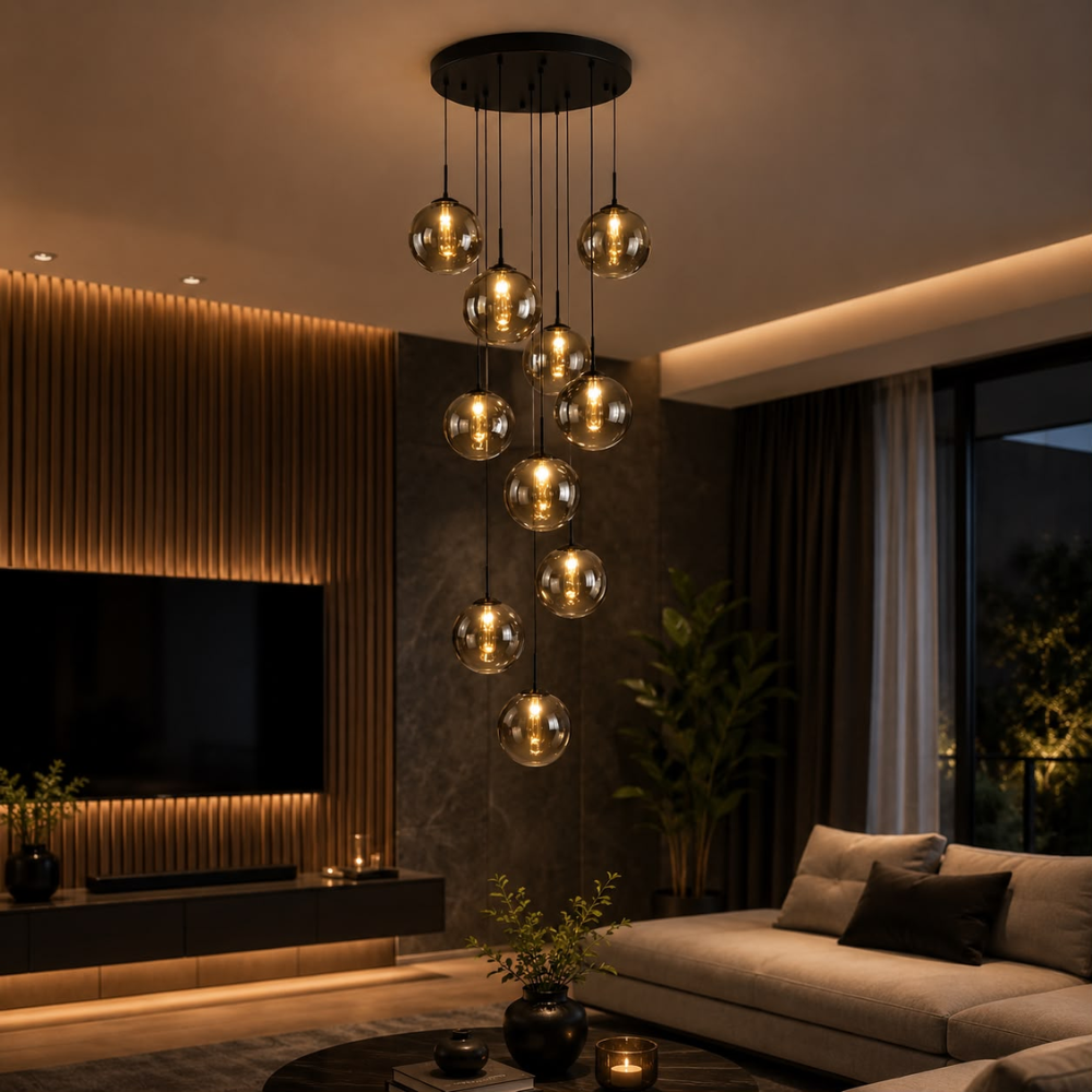 Whitehouse Lighting And Electrical WHL&E 07462 10X Glass Pendant  Whitehouse Lighting And Electrical