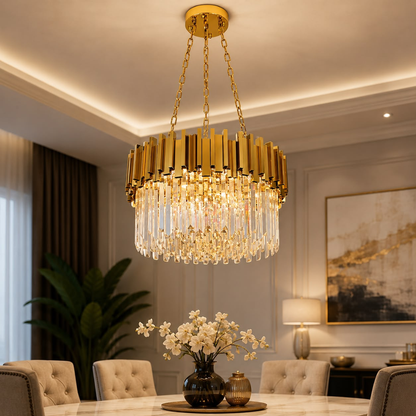 Whitehouse Lighting And Electrical WHL&E 07721 E14 Gold Chandelier  Whitehouse Lighting And Electrical