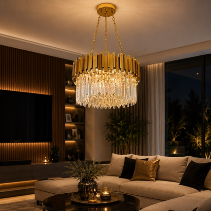 Whitehouse Lighting And Electrical WHL&E 07721 E14 Gold Chandelier  Whitehouse Lighting And Electrical