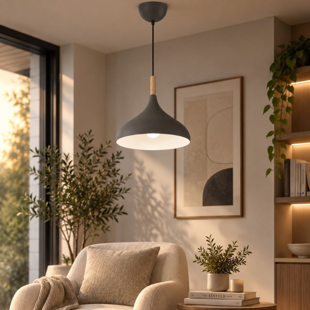 WHL&E 6009/320 Grey And White Pendant Light alternate product view
