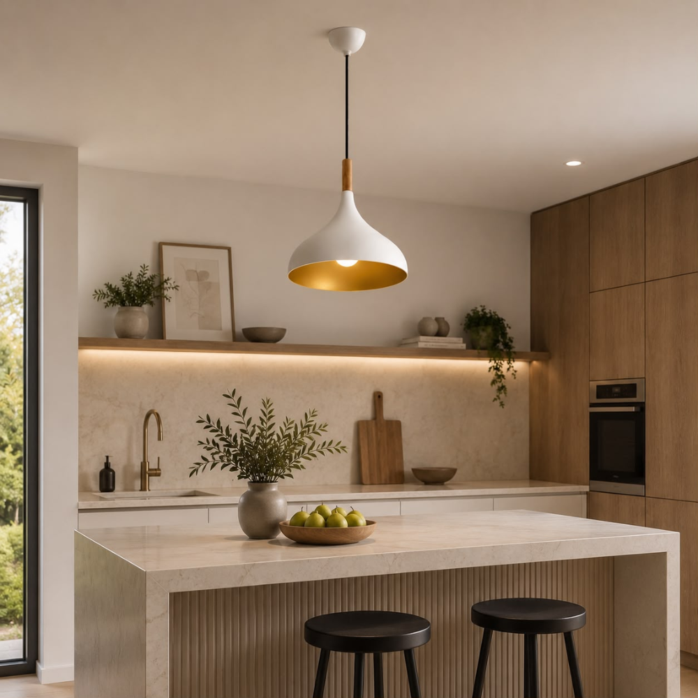 WHL&E 6009/320 White And Gold Pendant Light alternate product view