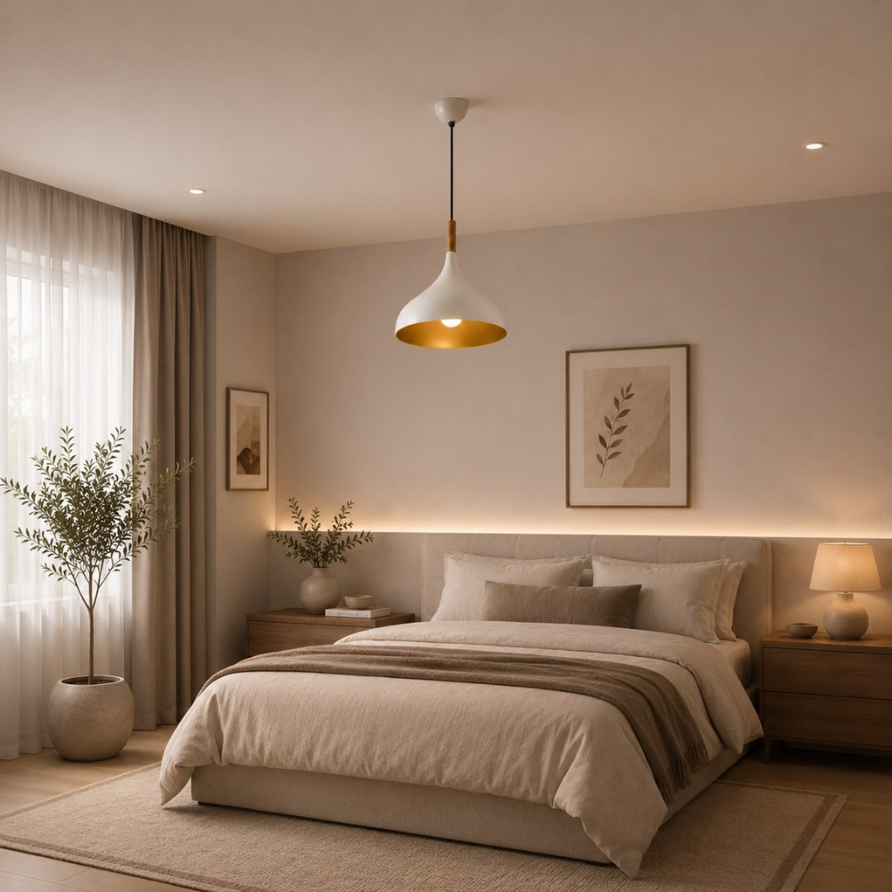 WHL&E 6009/320 White And Gold Pendant Light alternate product view