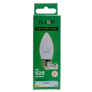 Flash LED 5W E27 Candle Bulb 6000K