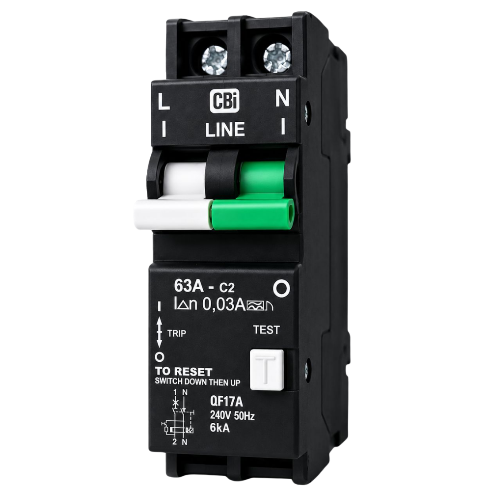 Whitehouse Lighting And Electrical CBI 63A 1P And Neutral 6kA Earth Leakage Circuit Breaker  CBI