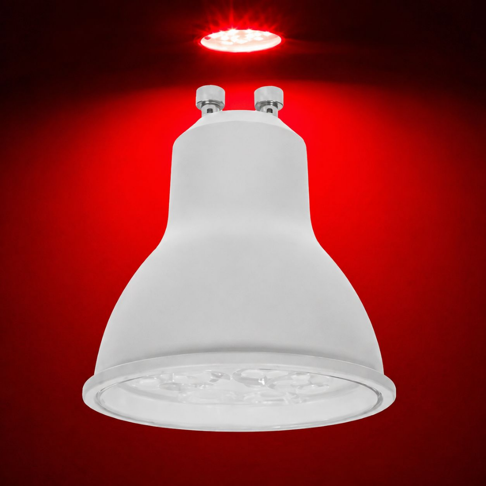 Whitehouse Lighting And Electrical WHL&E LED 8W Red GU10 Bulb  Whitehouse Lighting And Electrical