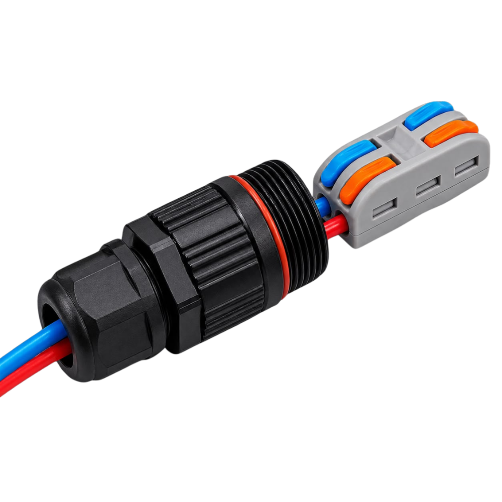 Whitehouse Lighting And Electrical WHL&E IP68 2 Pole Cable Connector + Wago Connector  Whitehouse Lighting And Electrical