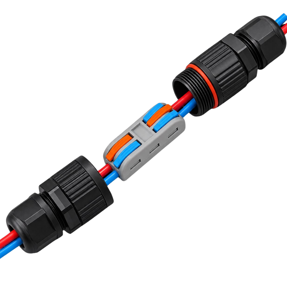 Whitehouse Lighting And Electrical WHL&E IP68 2 Pole Cable Connector + Wago Connector  Whitehouse Lighting And Electrical