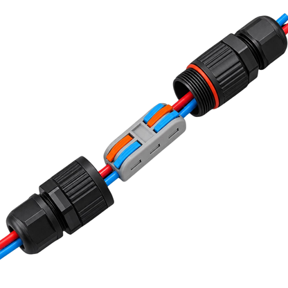 Whitehouse Lighting And Electrical WHL&E IP68 2 Pole Cable Connector + Wago Connector  Whitehouse Lighting And Electrical