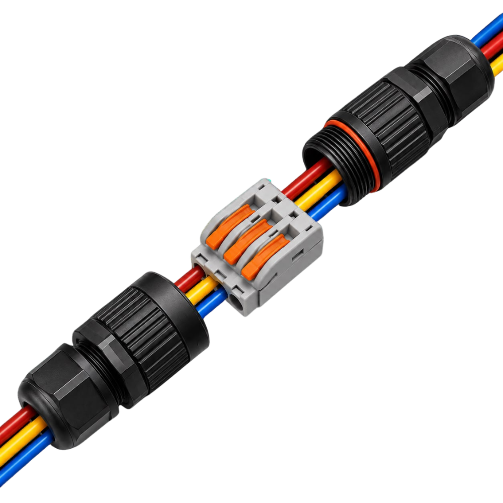 Whitehouse Lighting And Electrical WHL&E IP68 3 Pole Cable Connector + Wago Connector  Whitehouse Lighting And Electrical