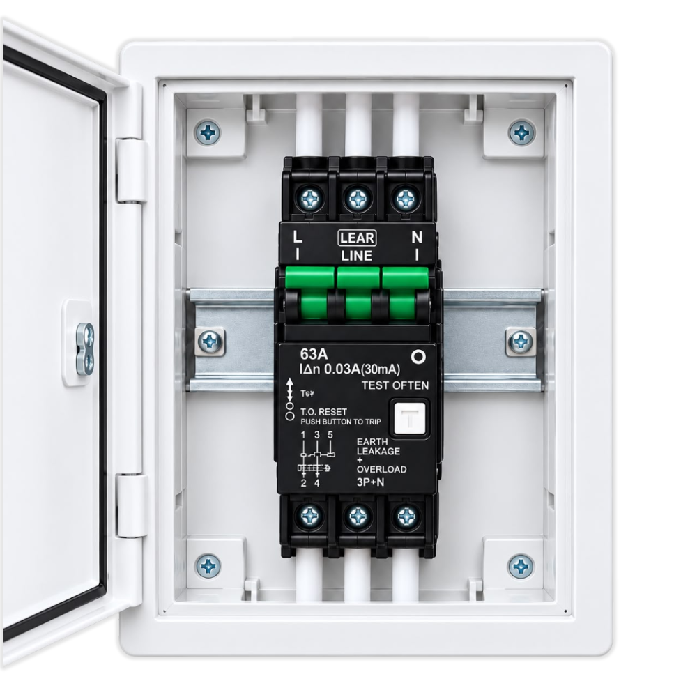 Whitehouse Lighting And Electrical Lear 63A 2 Pole Samite Earth Leakage With Overload  Lear
