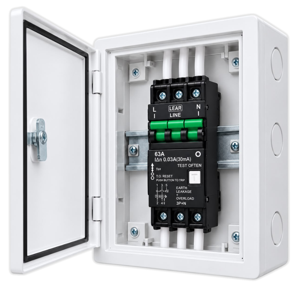 Whitehouse Lighting And Electrical Lear 63A 2 Pole Samite Earth Leakage With Overload  Lear