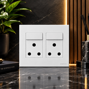 Onesto Matrix White 4x4 Double Switch Socket