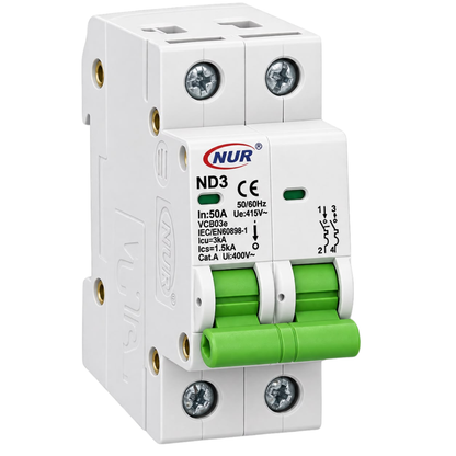 Whitehouse Lighting And Electrical NUR 50A 2 Pole 3kA Circuit Breaker  NUR