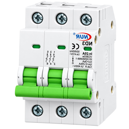 Whitehouse Lighting And Electrical NUR 25A 3 Pole 3kA DIN Rail Circuit Breaker  NUR
