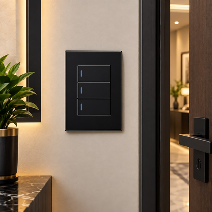 Whitehouse Lighting And Electrical Horizon Black 4x2 3 Lever 1 Way Switch  Horizon