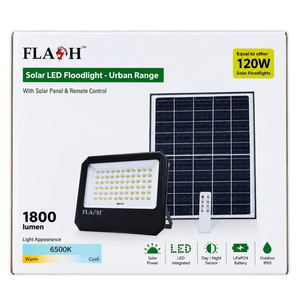 Flash 15W 1800lm IP65 Solar LED Floodlight